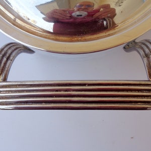 plat de service en verre avec couvercle argenté et structure porteuse argentée longueur avec poignées 43 cm largeur 26 cm image 7