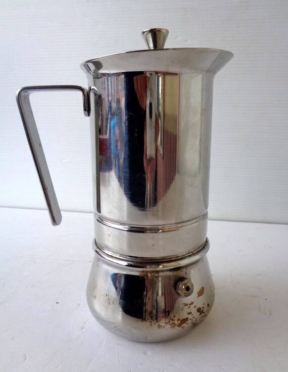 Vintage Stovetop Inox 18/10 Espresso Coffee Maker (Made In Italy