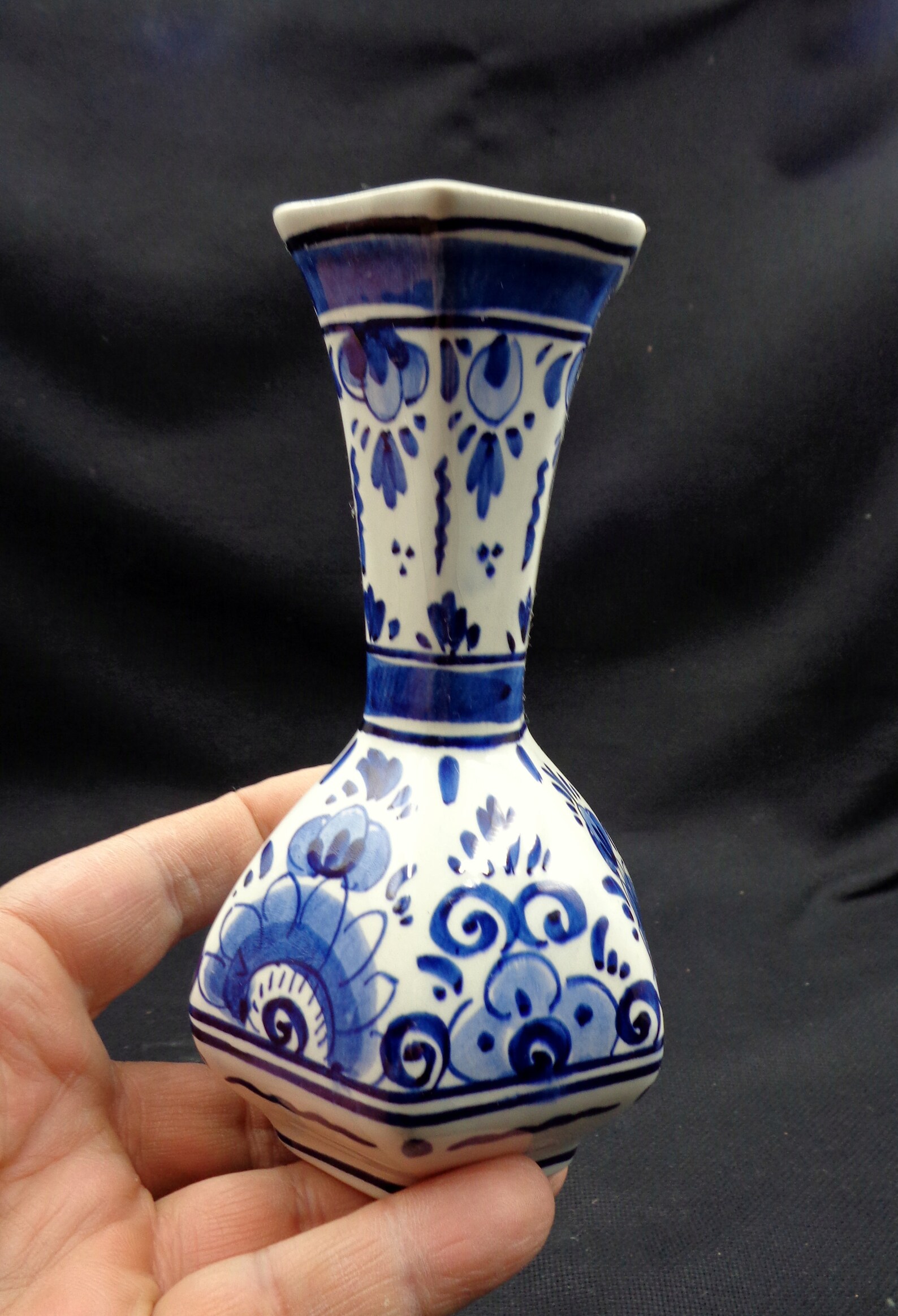 Ceramic Flower Holder Worked and Hand Painted Height 16cm Etsy