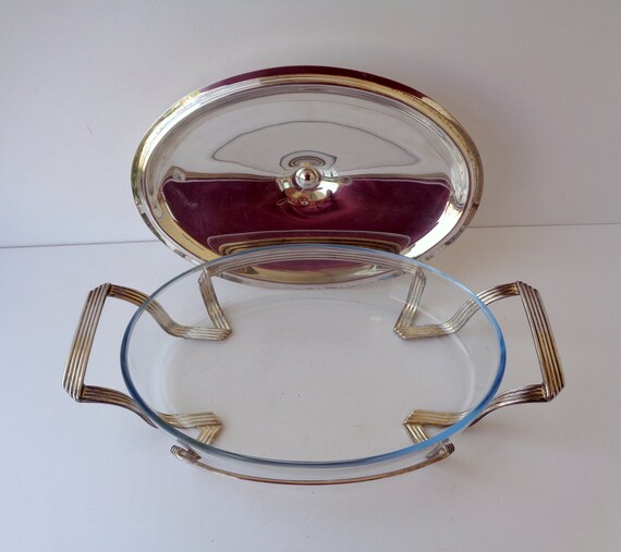Plat Tagine Marocain Ancien En Métal Argenté Avec Couvercle Et Support - Déco Ethnique
