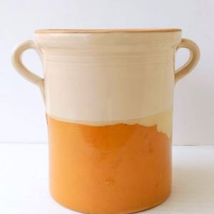 Handmade Italian, Large clay vase, Pot vase, Vase for preserving food, handled Clay vase, Collection Italian antiques, Old Italian vase