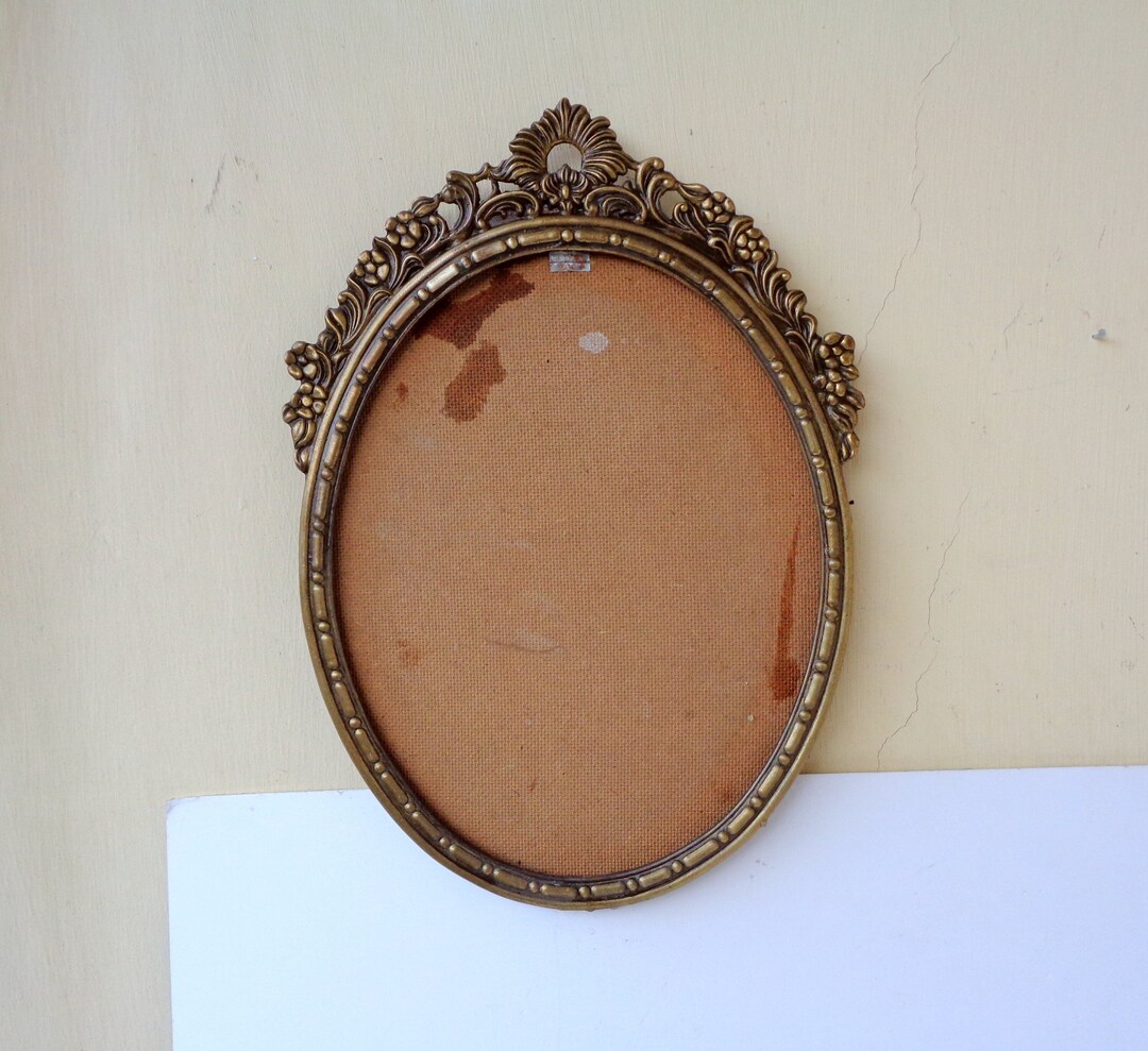 Antique Italian Brass Ornate Frame Oval Classic Vintage Home Etsy