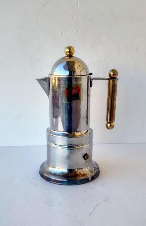 Induction 6 Cups Kontessa Vev Vigano Coffee Maker, in 18/10