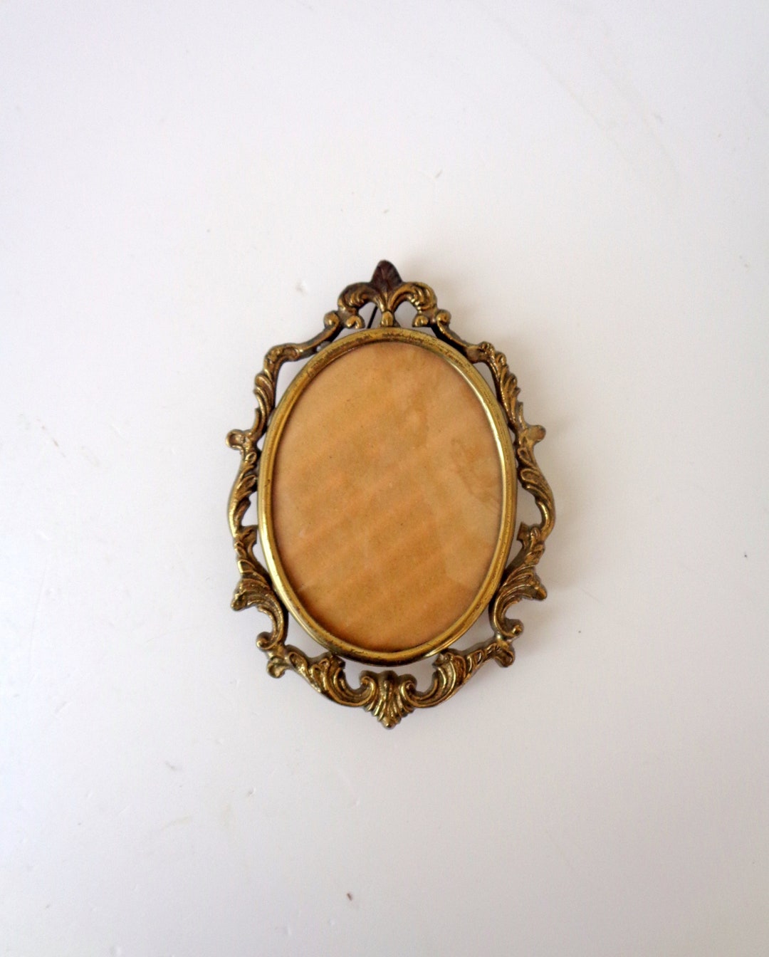 Antique Italian Brass Ornate Frame Oval Classic Vintage Home Etsy