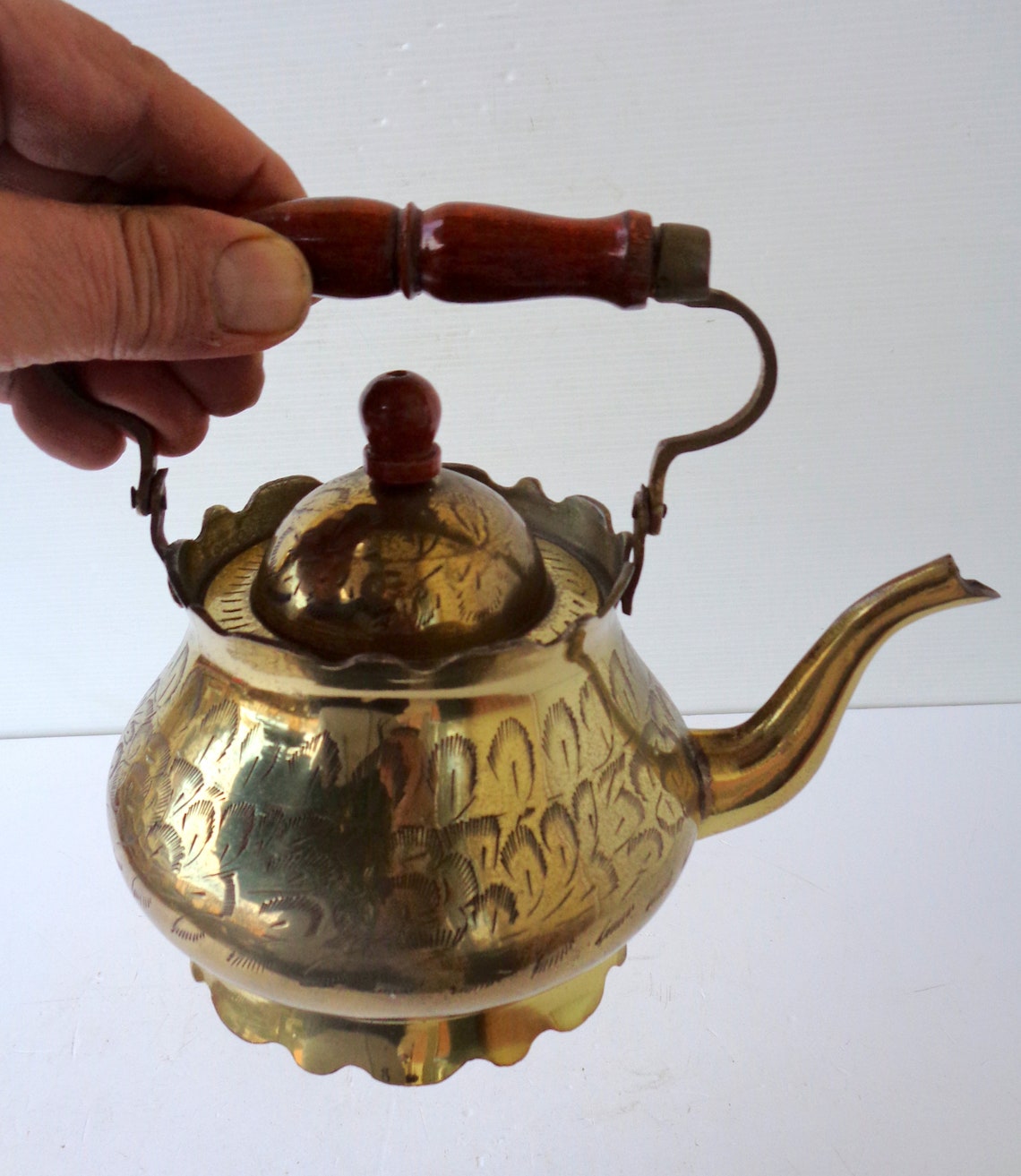 The Old Brass Teapot Fully Chiseled Vintage Italy 1940s Etsy
