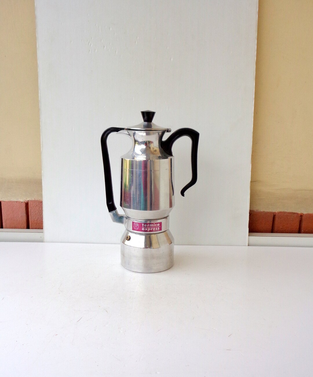 12cup Thermos Coffee Maker in Aluminum Made in Italy From the 70s