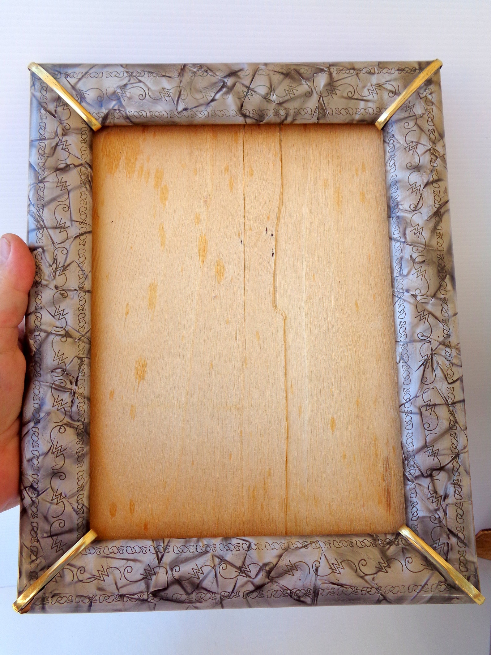 2 Vintage Italy Wooden Desk Frames Vintage Photoframe Covered Etsy