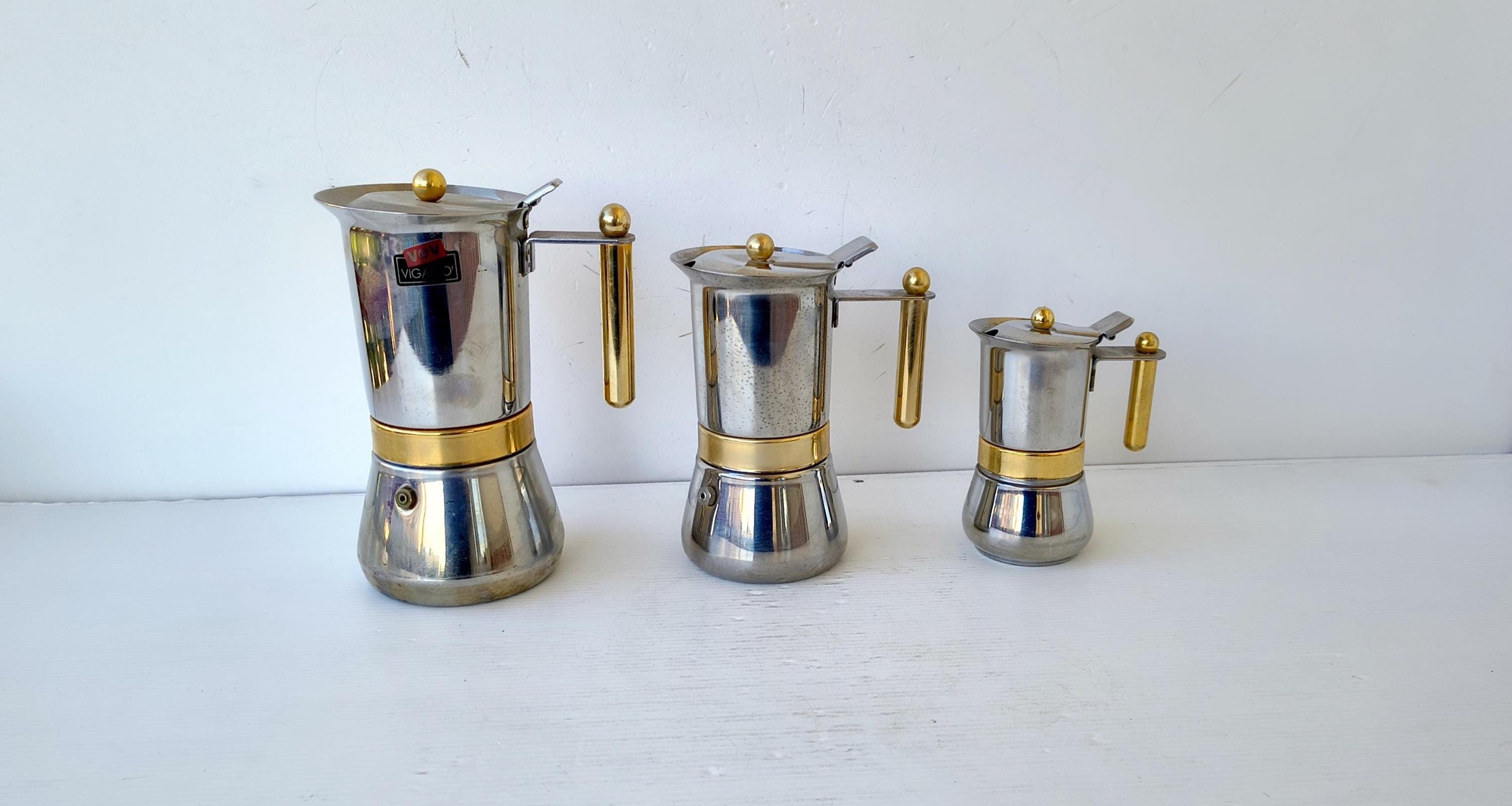 Kontessa Vev Viganoコーヒーメーカー、18/10ステンレススチール製 