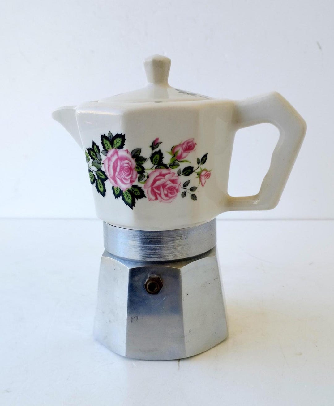 3/4 Cups, Vintage Italian FLORY Brand Porcellain Coffee Maker Espresso ...