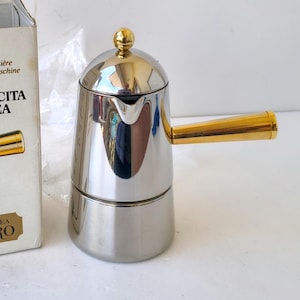 3 CUPS, Brand Lavazza,linea Carmensita,Italian large inox18 10 coffee maker espresso,ideal gift for lover espresso, new, never used