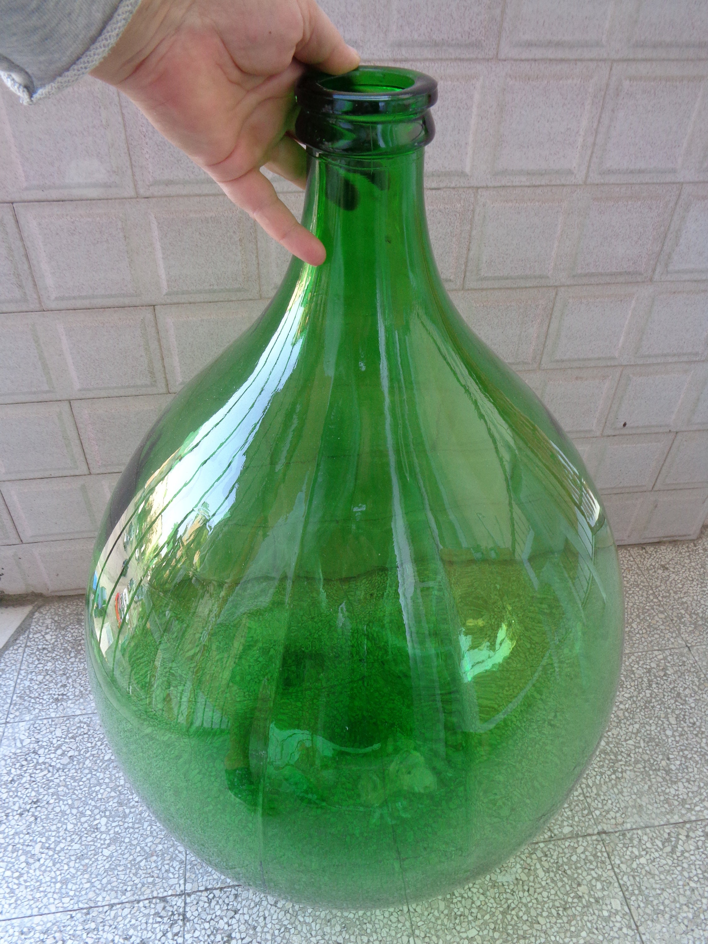 54 Lt Vintage Italian Green Glass Giant Jar Wine Jar Old Etsy Canada