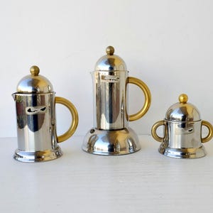 6 cups, Italian , Inoxpran Orchidea  inox 18-10 coffee maker espresso machine,plus sugar bowl, and milk jug, Kitchenware, Barista