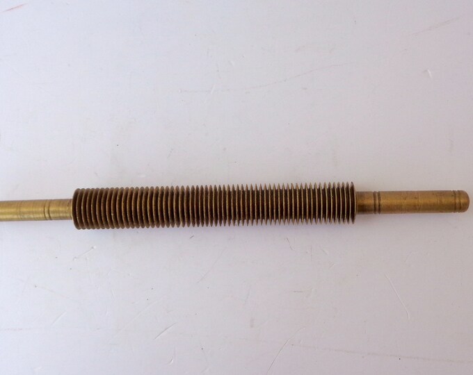 Antique Italian Traditional Brass Rolling Pin, Rare Collectible Brass