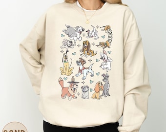 Disney Dogs Sweatshirt Retro Disney Puppy Hoodie, Lady and the Tramp Pluto Dog Sweater, Disney Pet Lovers Gift