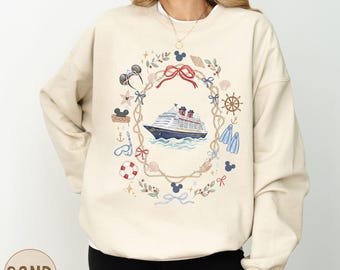 Disney Cruise Sweatshirt Nautical Vacation Hoodie, Family Matching Cruise Trip Sweater, Disney Ocean Travel Souvenir Top