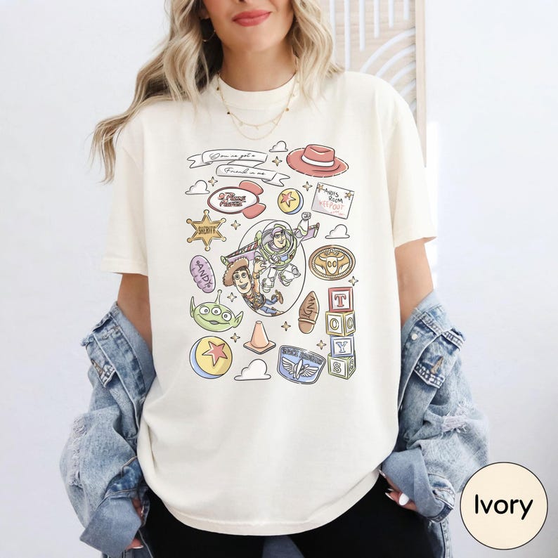 Retro Toy Story Comfort Colors Shirt You've Got A Friend Tee Woody Buzz Rex Hamm Disney Friends Trip Shirt image 5