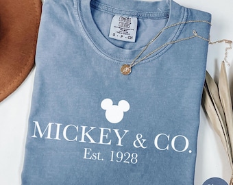 Mickey & Co 1928 Comfort Colors Shirt Mickey And Friends Retro Disney Tee, Classic Disney Trip Shirt for Family Matching Outfits