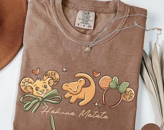 Coquette Bow Hakuna Matata Comfort Colors Shirt, Disney Animal Kingdom Lion King Shirt, Safari Trip Shirt, Birthday Girl Gift