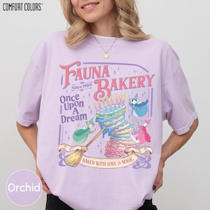 Retro Disney Sleeping Beauty Fauna Bakery Comfort Colors Shirt, Baked With Love And Magic Tee, Aurora Princess WDW Gift