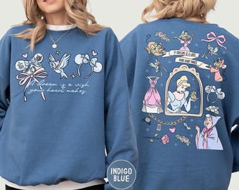 Disney Cinderella Sweatshirt, Magical Princess Fairytale Dream Two Sided Pullover for Girl Trip Birthday Gift