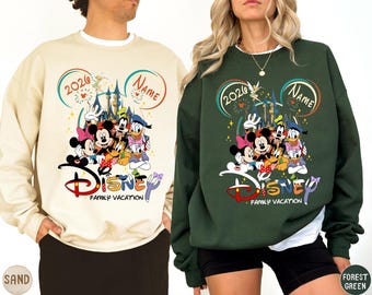 Custom Disney Family Vacation 2026 Sweatshirt Mickey and Friends Personalized Family Matching Hoodie
