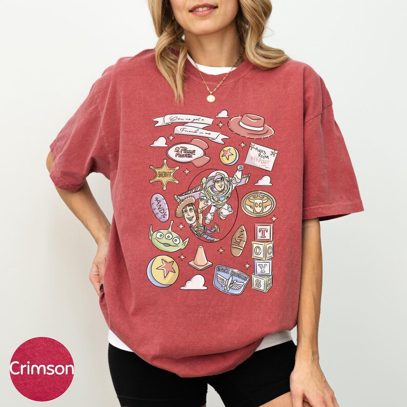 Retro Toy Story Comfort Colors Shirt You've Got A Friend Tee Woody Buzz Rex Hamm Disney Friends Trip Shirt image 14