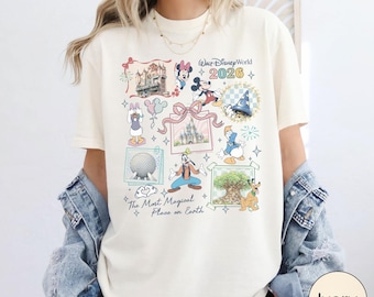 Vintage Walt Disney World 2026 Comfort Colors Shirt, Retro Mickey And Friends Most Magical Place Family Trip Tee