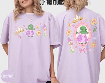 Retro Tangled Rapunzel Pascal Comfort Colors Shirt, Two Sided Lost Princess Girls Trip Tee