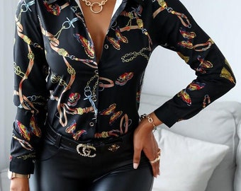 ladies chain print shirt