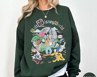 Retro Walt Disneyworld Sweatshirt, Vintage Mickey and Friends Sweater, Retro Disney 2026 Family Trip Pullover Gift