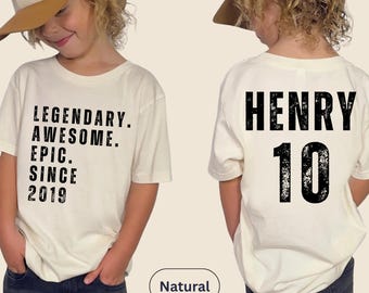 Legendary Since Birthday Shirt Personalized | Awesome Epic Since 2015 Shirt Birthday Groovy Shirt, Custom Name Age Shirt Kids Birthday Shirt