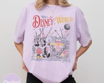 Vintage Walt Disney World The Happiest Place On Earth Comfort Colors Shirt, Retro Mickey Minnie Vacation Tee
