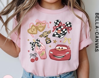 Girly Lightning McQueen Ka Chow Comfort Colors Shirt, Red Racing Piston Cup Toddler Tee, Pixar Cars Family Trip 2026