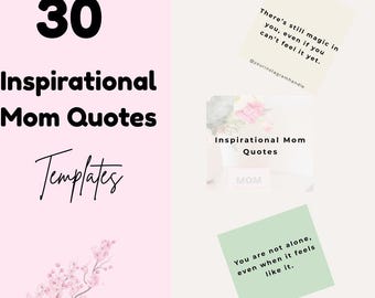 30 Inspirational Mom Quotes Boho Instagram Post Canva Template | Editable Social Media Kit