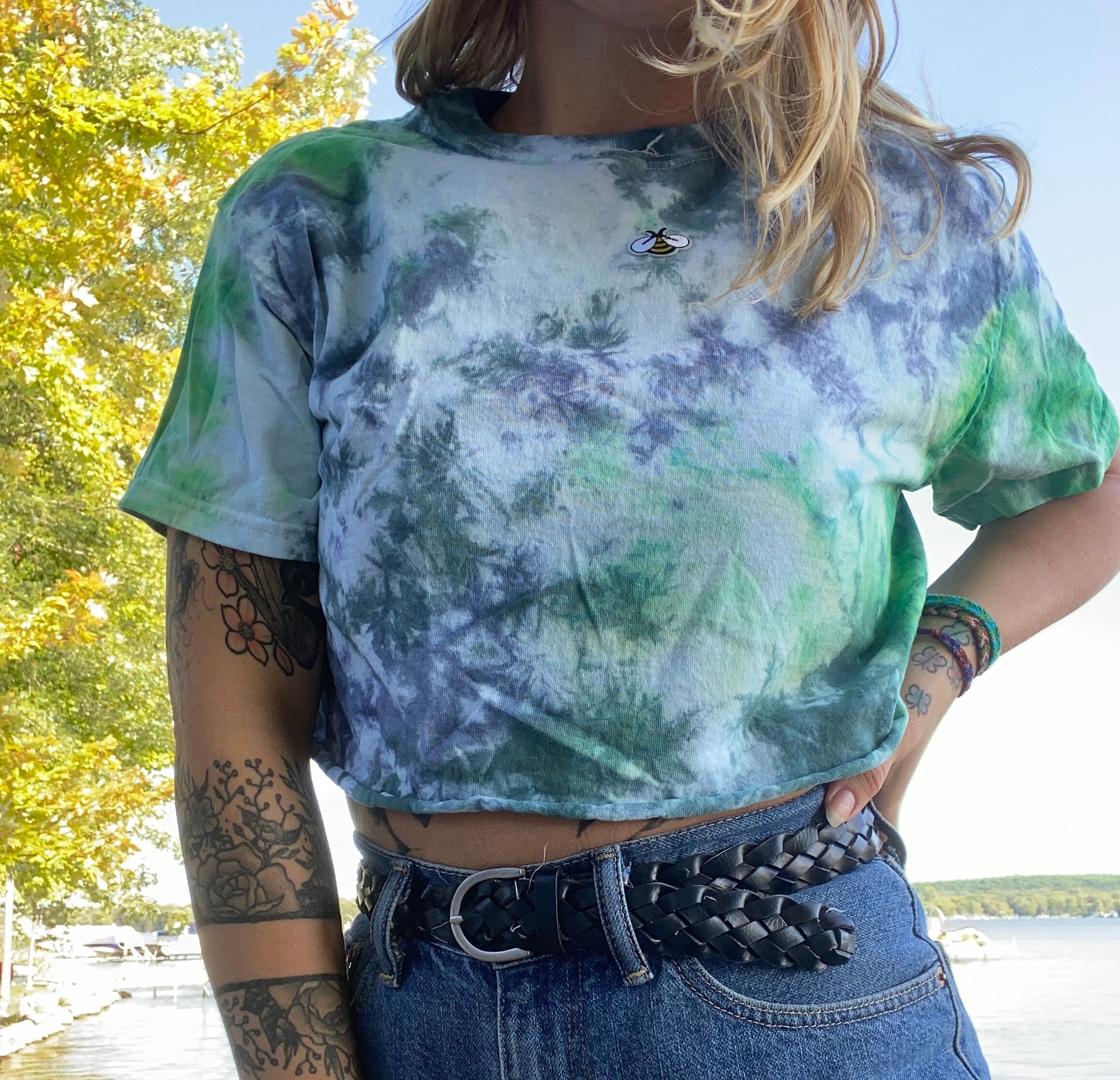 cropped tie dye shirt