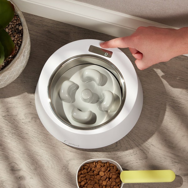 Intelligente digitale Wiegeschale für Hunde - personalisiert - mit zusätzlichem Slow Feeder Tablett - Smart Bowl - Epaws Basics Collection - Slow Feeding