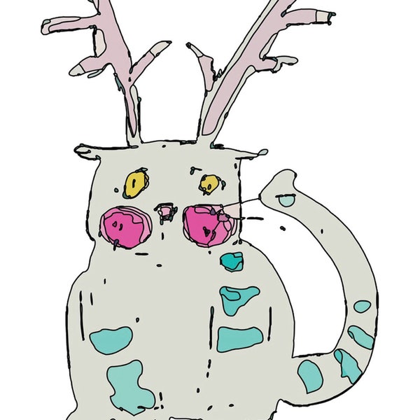 Cat with antlers