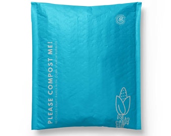 EcoPackables 100% Compostable and Biodegradable Bubble Padded Mailers. Eco-Friendly Packaging, Envelope Shipping Bags. Ocean Blue