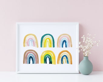 Rainbow Watercolor Painting | Watercolor Art Print | Rainbow Art | Rainbow Nursery Decor