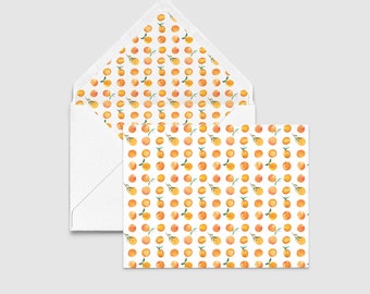 Clementine Watercolor Notecards  | Watercolor Citrus Cards | Fruit Stationery | Citrus Notecards | Citrus Greeting Cards