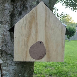 Hand Painted Birdhouse with Metal Roof, Rustic Ivy Design