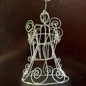10” Wire Angel Votive Holder, Shabby Chic, Hand painted, Distressed Silver