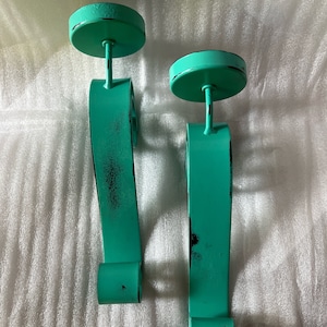 9” Tea Light/Votive Holders, Shabby Chic, Hand painted, Distressed Teal