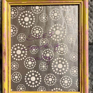 8 x 10 Solid Wood Frame, Shabby Chic, Chippy paint, hand paint, Distressed Yellow/Pink