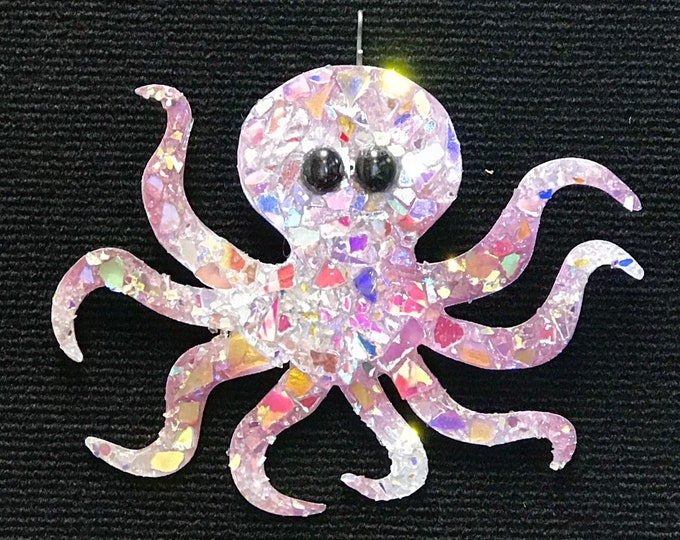 Octopus Wall Sculpture..Octopus..IndoorOutdoor..Light PurpleSilver..Yard Art..Garden Art..BlingthingzbyAmy..FREE SHIPPING..Sealife..Ocean