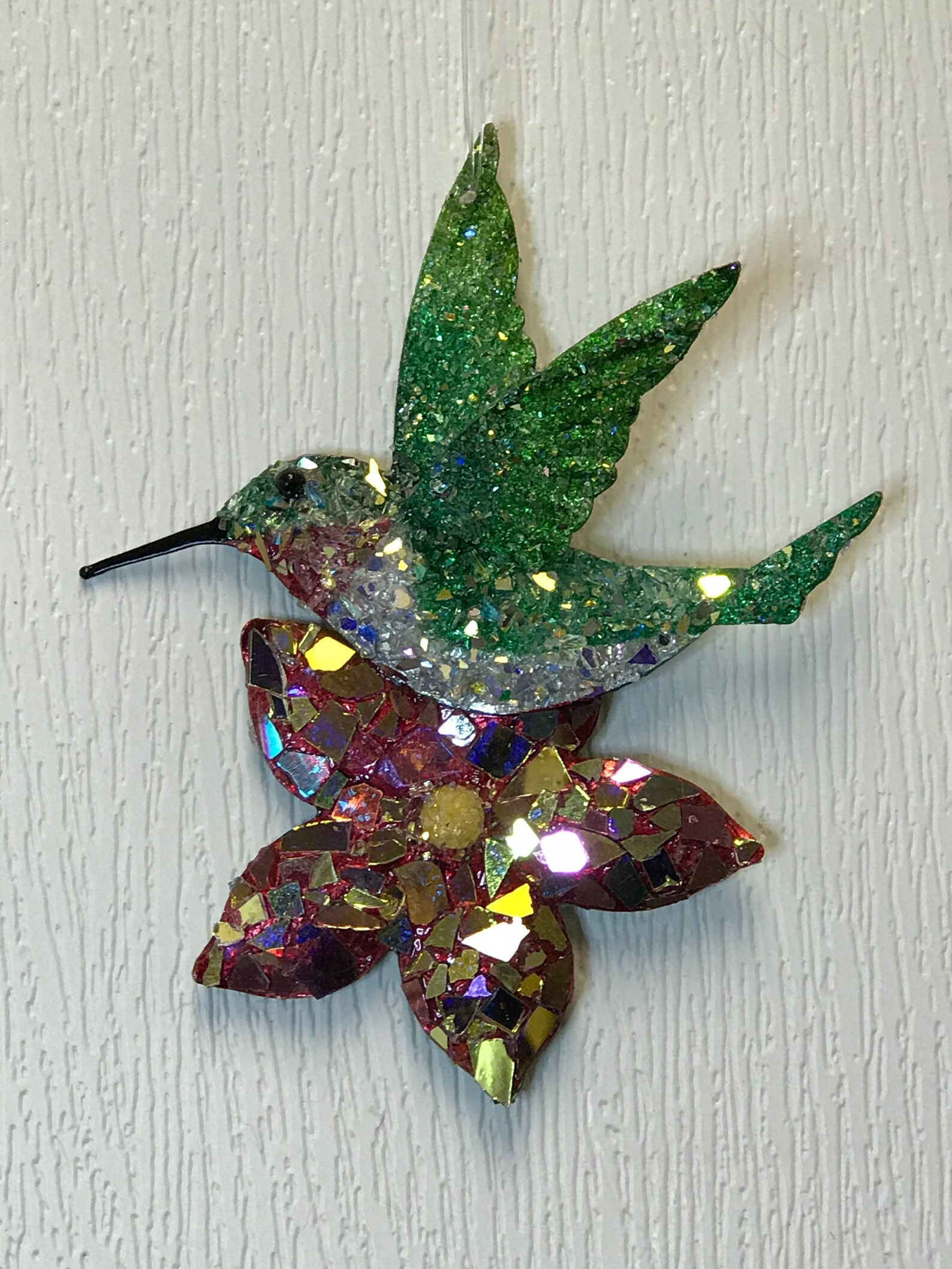 Hummingbird on Flower..Suncatcher..Sparkly..Garden Art..Yard Etsy