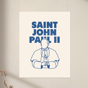 St. John Paul II Poster: Catholic Saint Art, Christian Home Decor (Digital Download)