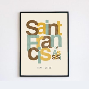 San Francisco de Asís / Arte mural católico / Descarga digital