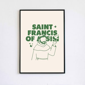 St. Francis of Assisi Poster – Digital Download, Printable Catholic Art, Patron of Animals, Confirmation Baptism Gift