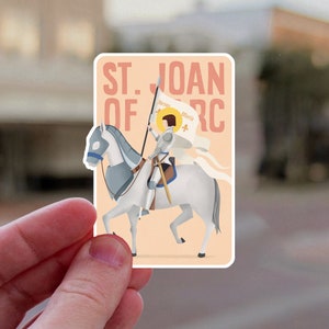St. Joan of Arc Sticker – Catholic Saint Sticker, Inspirational Faith Gift, Baptism and Confirmation Gift